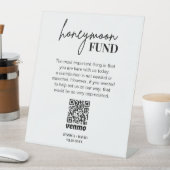 Modern huwelijksreis fonds QR Code teken Reclamebord Met Voetstuk (Insitu)
