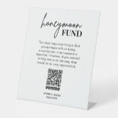 Modern huwelijksreis fonds QR Code teken Reclamebord Met Voetstuk (Voorkant)