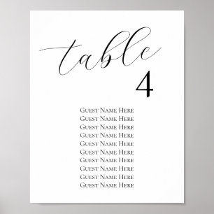 Modern Huwelijksstoel Chart Elke Grootte Poster