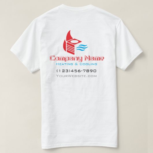Modern HVAC Logo Ontwerp Uniform T-shirt (Design achterkant)