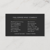 Modern HVAC Services Company Black Gold  Visitekaartje (Achterkant)