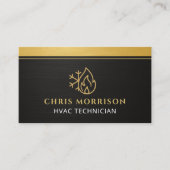 Modern HVAC Technician Black Gold Visitekaartje (Voorkant)