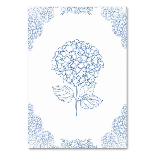 Modern Hydrangea Dusty Blue Floral Kaart (Achterkant)