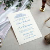 Modern Hydrangea Dusty Blue Floral Wedding Kaart