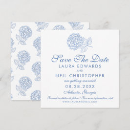 Modern Hydrangea Dusty Blue Floral Wedding Save The Date