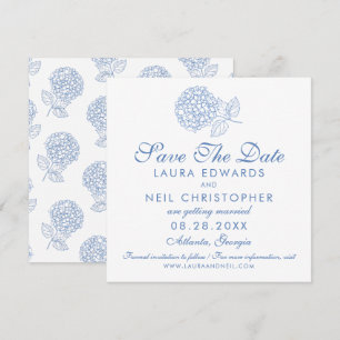 Modern Hydrangea Dusty Blue Floral Wedding Save The Date