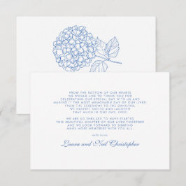 Modern Hydrangea Dusty Blue Wedding Bedankt