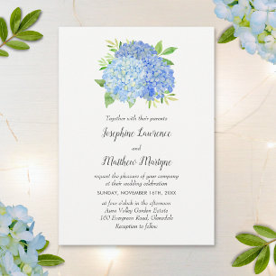 Modern Hydrangea Flowers Wedding Kaart