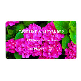 Modern Hydrangea Pink Floral Blossom Wedding Etiket