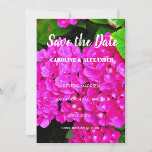 Modern Hydrangea roze Flowers Summer Wedding Save The Date