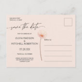 Modern Hydrangea Rozen Donker sparen de Datum Briefkaart (Achterkant)