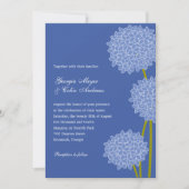 Modern Hydrangeas Wedding Invitation - Blue Kaart (Voorkant)