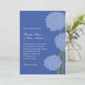 Modern Hydrangeas Wedding Invitation - Blue Kaart (Staand voorkant)