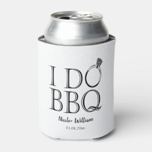 Modern I Do BBQ Rustic Outdoor Barn Wedding Favor Blikjeskoeler