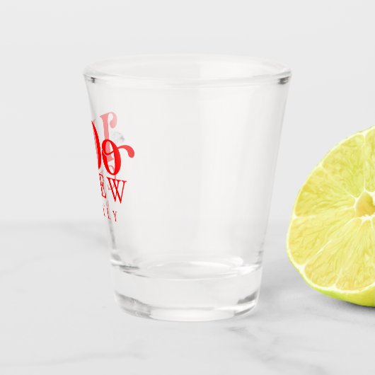 Modern I Do Crew Bold Red Bridesmaid Shot Glas (Rechts)