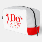 Modern I Do Crew Bold Red Bridesmaid Toilettasje (Rechterhoek)