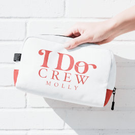 Modern I Do Crew Bold Red Bridesmaid Toilettasje