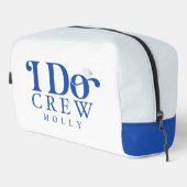 Modern I Do Crew Cobalt Blue Bridesmaid Toilettasje (Rechterhoek)