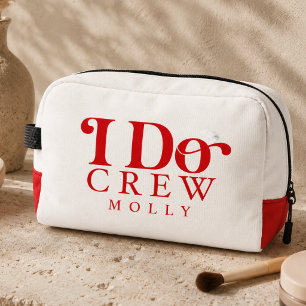 Modern I Do Crew Opvallend Rode Bruidsmeisje Toilettasje