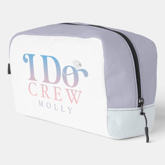 Modern I Do Crew Pastel Gradient Bridesmaid Toilettasje (Rechterhoek)