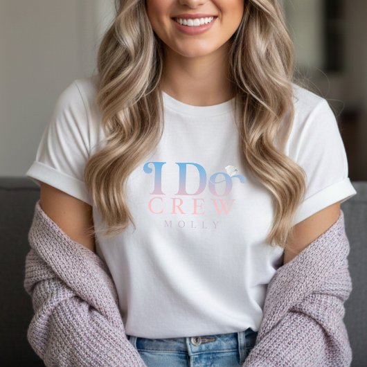 Modern I Do Crew Pastel Gradient Bridesmaid Tri-Blend Shirt