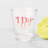Modern I Do Crew Sunset Gradient Bridesmaid Shot Glas (Voorkant)