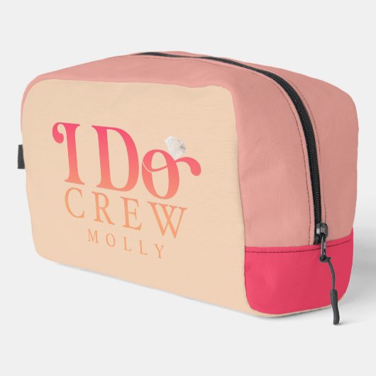 Modern I Do Crew Sunset Gradient Bridesmaid Toilettasje (Rechterhoek)