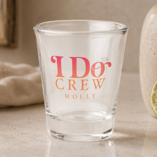 Modern I Do Crew Zonsondergang Gradiënt Bruidsmeis Shot Glas