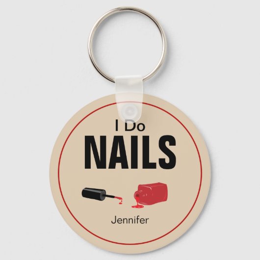 Modern I Do Nails (Nail Technicia) Sleutelhanger (Voorkant)