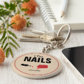 Modern I Do Nails (Nail Technicia) Sleutelhanger (Zijkant)