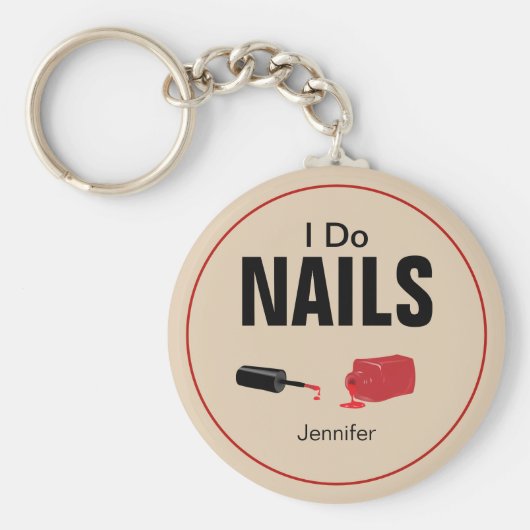 Modern I Do Nails (Nail Technicia) Sleutelhanger (Voorkant)