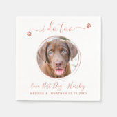 Modern I do too Roos Gold Pet Photo Dog Wedding Servet (Voorkant)