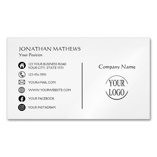 Modern I Eenvoudig Magnetisch Visitekaartje (Voorkant)