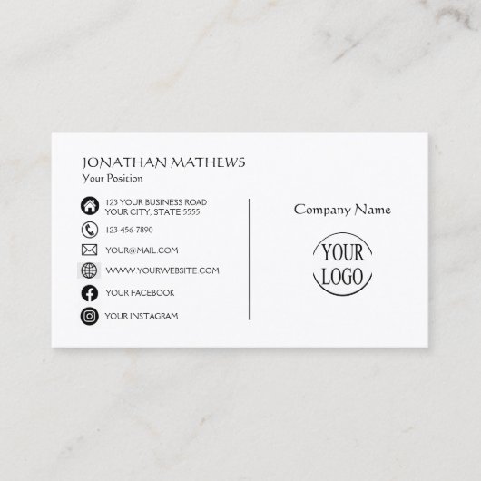 Modern I Eenvoudig Visitekaartje (Voorkant)