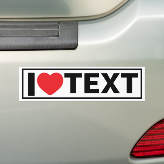 Modern I Heart Custom Bumpersticker (Op auto)
