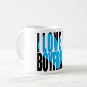 Modern I Love My Boyvriend Heart Typography Koffiemok (Voorkant links)