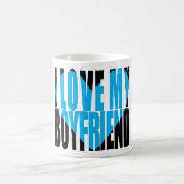 Modern I Love My Boyvriend Heart Typography Koffiemok