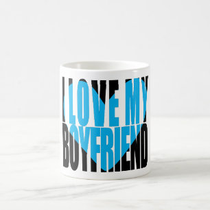 Modern I Love My Boyvriend Heart Typography Koffiemok