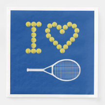 Modern I Love Tennis Court Blue