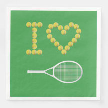 Modern I Love Tennis Court Green