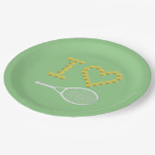 Modern I Love Tennis Green Papieren Bordje (Gekanteld)