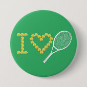 Modern I Love Tennis Green Ronde Button 7,6 Cm (Voorkant)