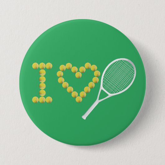 Modern I Love Tennis Green Ronde Button 7,6 Cm (Voorkant)