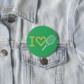 Modern I Love Tennis Green Ronde Button 7,6 Cm (In situ)