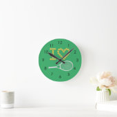 Modern I Love Tennis Green Ronde Klok (Huis)