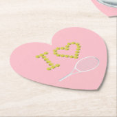 Modern I Love Tennis roze Kartonnen Onderzetters (Gekanteld)