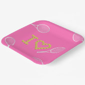 Modern I Love Tennis roze Papieren Bordje (Gebogen)