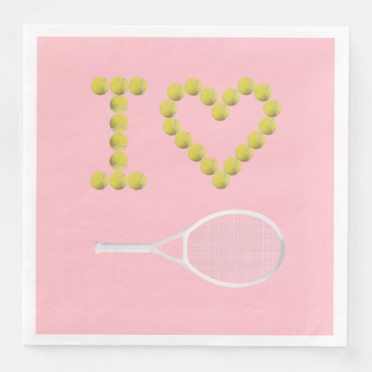 Modern I Love Tennis roze Servet (Voorkant)