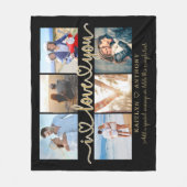 Modern I LOVE YOU 6 Foto's Script Hearts Fleece Deken (Voorkant)
