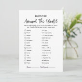 Modern I Love You Around The world Game card (Staand voorkant)
